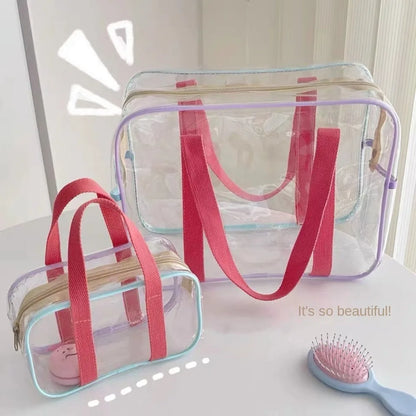 Borse in gelatina trasparente in PVC di grande capacità Borsa per il lavaggio Borsa da spiaggia estiva all'aperto Borsa da nuoto impermeabile
