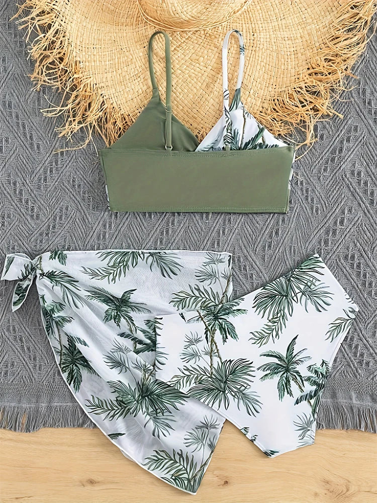 Costume da bagno per ragazza grande da 7-14 anni Costume da bagno separato per giovani Ragazza adolescente Costume da bagno bikini a 3 pezzi Costume da bagno estivo per ragazza