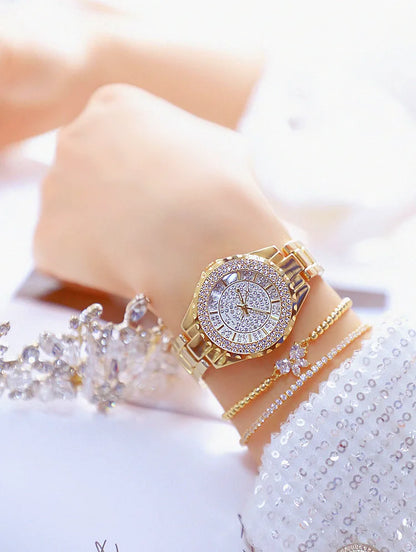 Orologi eleganti da donna con bracciale in oro 2025 Orologi da polso da donna di lusso delle migliori marche per orologio femminile Moda elegante in acciaio pieno