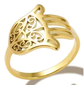 Anello minimalista con cuore d'amore in acciaio inossidabile per donna Anelli con zirconi intarsiati Gioielli di moda romantici impermeabili color oro