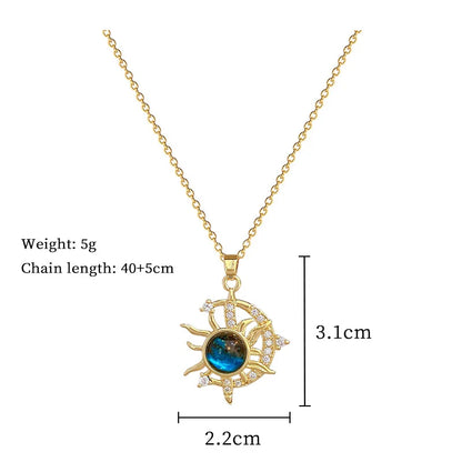 Collana di lusso leggera in acciaio al titanio con serie Star per donna, colore oro, pianeta, luna, astronauta, collane con ciondolo, gioielli, regali