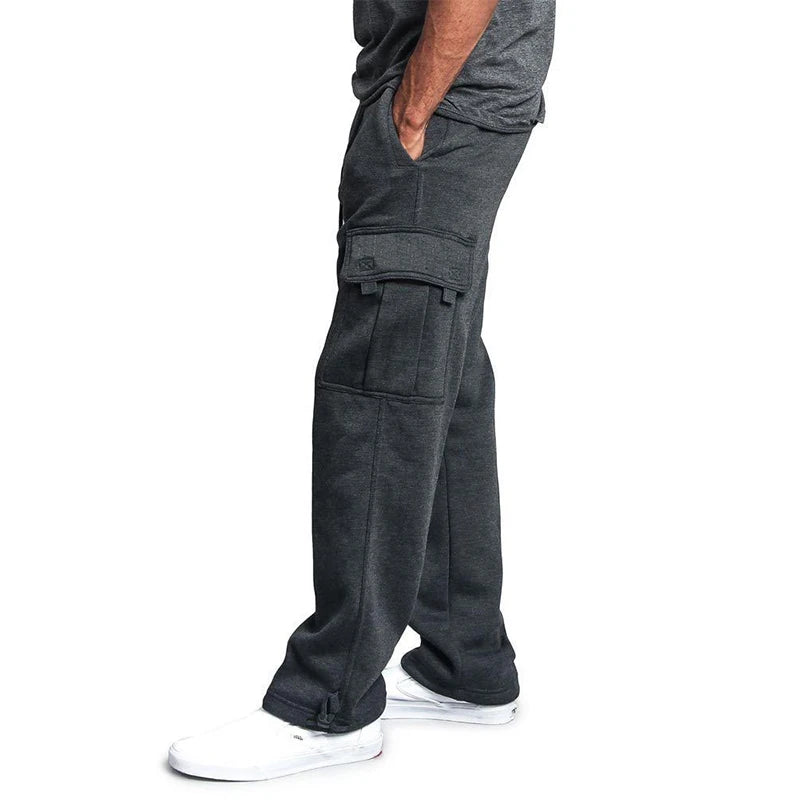 Pantaloni sportivi da uomo Pantaloni da jogging dritti per lo sport e lo streetwear Pantaloni lunghi larghi con coulisse oversize Pantaloni multitasche da uomo