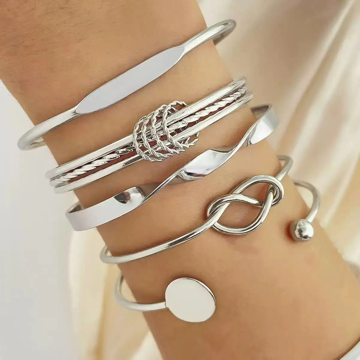 10 Pezzi Bracciale da Donna Semplice con Design Bohemien Retrò a Fascia Larga, Gioielli da Sposa