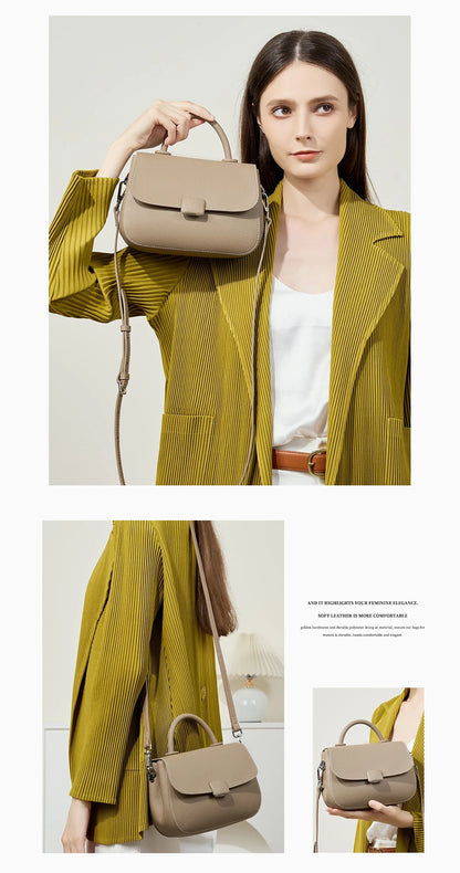 Zency Borsa a tracolla piccola semplice in vera pelle con manico superiore Borsa a tracolla firmata da donna Borsa a tracolla Bolsa 2025 Sac