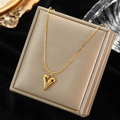 EILIECK Acciaio inossidabile 316L Cuore Amore Collana Bracciali Orecchini Set per le donne Nuovi gioielli impermeabili placcati oro 18 carati alla moda