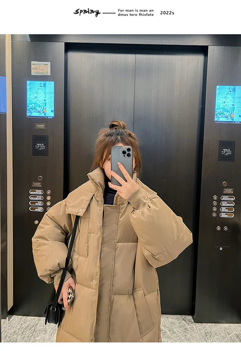 Cappotto freddo da donna invernale parka giacca imbottita lunga con cappuccio Plus Size cappotto Super caldo capispalla da neve all'ingrosso a buon mercato coreano