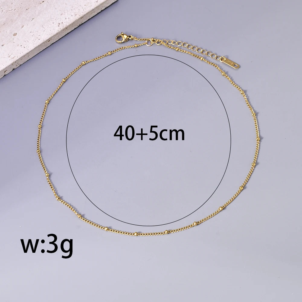 Collana fai da te in oro transfrontaliero, catena in osso di serpente in acciaio inossidabile, catena di serpente rotonda, accessori di gioielli