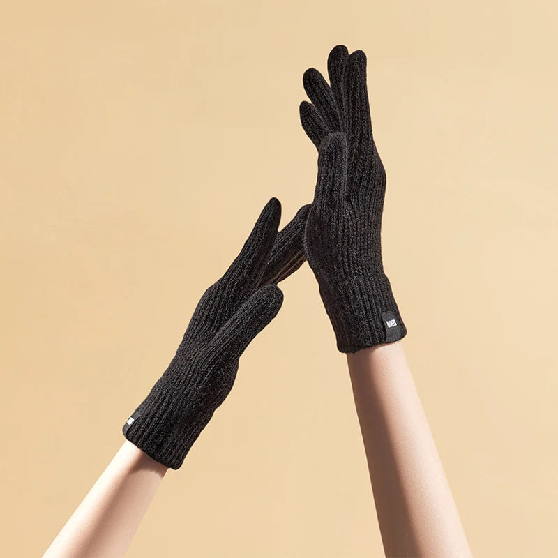 Guanti touchscreen Semir in maglia da uomo inverno 2025 abbigliamento a mano caldo morbido pile elastico confortevole ciclismo coppia casual