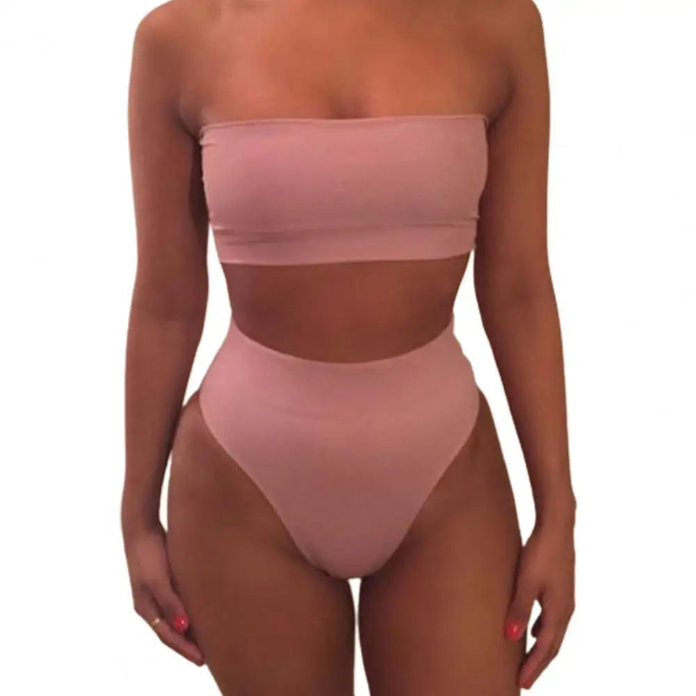 2026 Strapless Women Bikini Set Sexy High Cut Swimsuit Women Bathing Suits Push Up Thong Swimsuit Brazilian Bikinis Set 90%