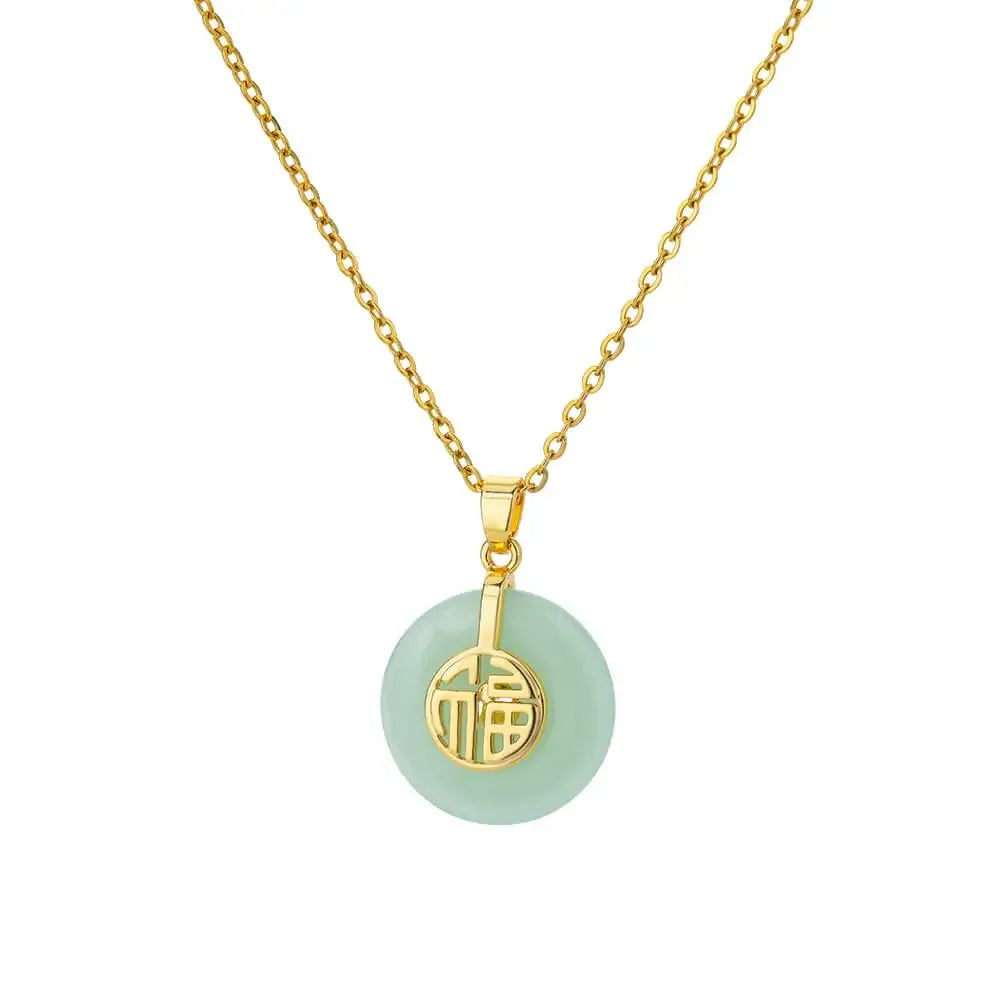 Collana ovale in pietra opale di moda per donna Collana con ciondolo in pietra ovale color oro in acciaio inossidabile Regalo di gioielli estetici per matrimonio