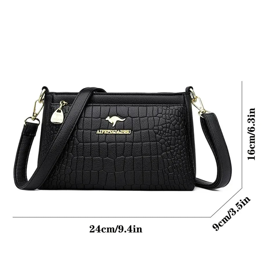 Borse di lusso in morbida pelle Borse da donna Designer 3 strati Borsa a tracolla con tracolla Sac Borsa da donna per lo shopping di grande capacità