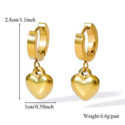 EILIECK Acciaio inossidabile 316L Cuore Amore Collana Bracciali Orecchini Set per le donne Nuovi gioielli impermeabili placcati oro 18 carati alla moda