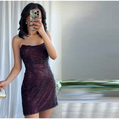 Abito da festa in pelle con ritaglio sexy Guaina senza maniche Lunghezza pavimento Scava fuori Bustier Abito aderente Abiti da sera con cerniera divisa sul retro