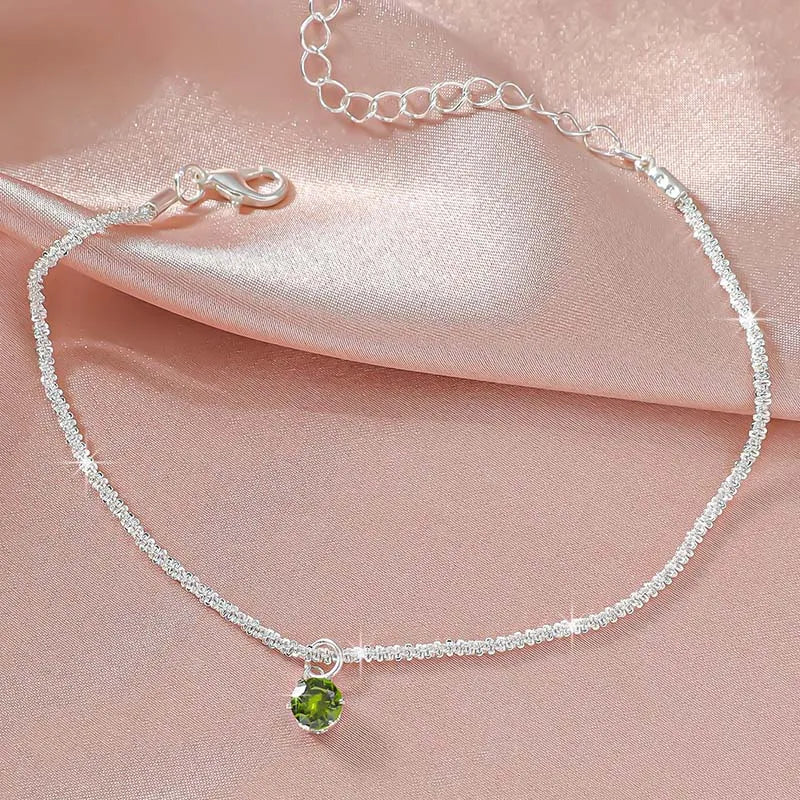 Cavigliera a catena sottile scintillante per donna Bracciale a doppio strato con ciondolo a forma di croce a cuore con zirconi sul piede della gamba Gioielli da spiaggia estivi alla moda