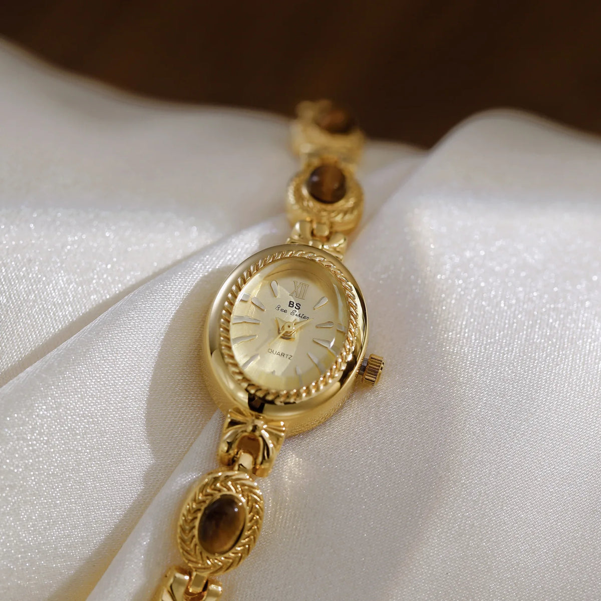 Orologio da donna elegante Bracciale in giada Orologio piccolo Orologi al quarzo moda Orologio da polso dorato di lusso Regali per le donne Marchio originale