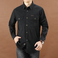 100% cotone di alta qualità primavera autunno moda uomo manica lunga tinta unita camicia Casual Multi tasca 6XL giacca Cargo di grandi dimensioni