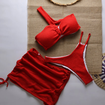 Sexy 3pieces Micro Bikini 2025 Women Swimsuit Female Swimwear Thong Bikinis Set Brazilian Beach Wear Bathing Suit Biquini