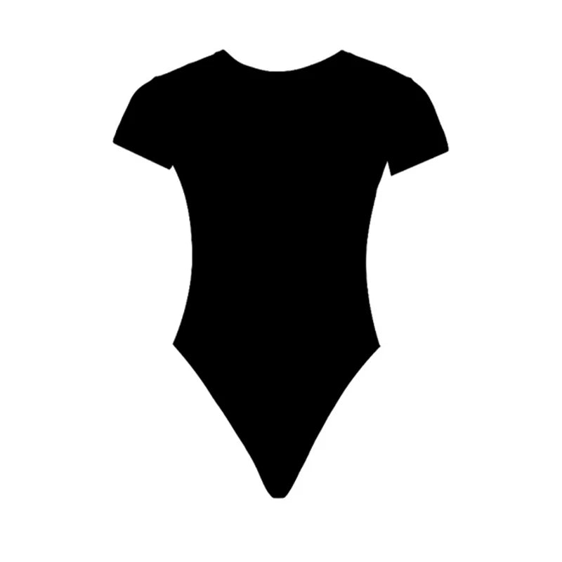 Damen Sexy Sommer Bodycon Bodysuit Mode Casual Einfarbige Kurzarm Bodys Für Frauen Strampler