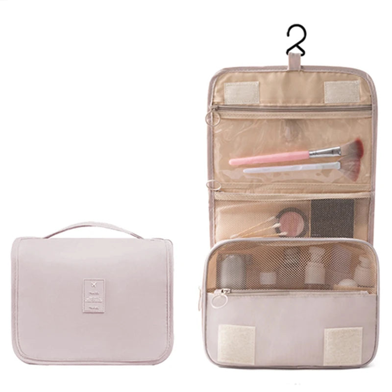Borse per il trucco da toilette Borse per cosmetici pieghevoli coreane in tinta unita Borse da viaggio in PVC impermeabile di grande capacità per articoli da toeletta