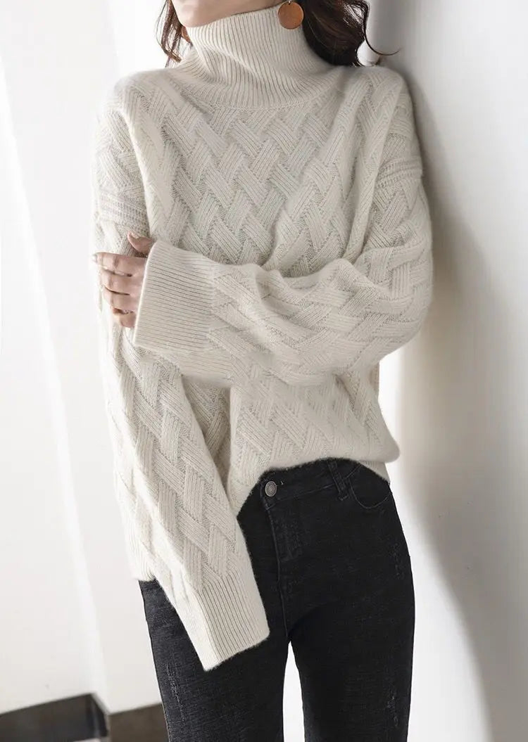 2024 nuove donne maglione allentato inverno casual chic cashmere oversize maglione spesso pullover pullover manica lunga femminile S-3XL