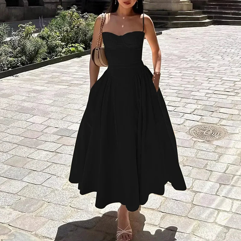 Robe longue bohème sexy d'été pour femme, luxueuse et élégante, col en V, sans manches, robe de plage à fleurs pour femme 2025