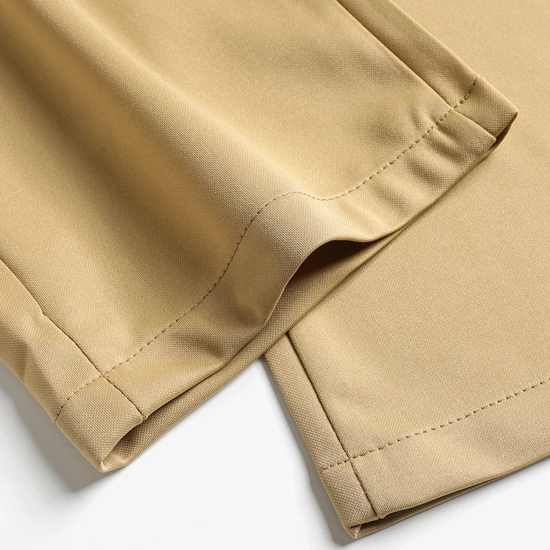 29-42 Pantaloni estivi da uomo Pantaloni casual elasticizzati dritti sottili senza traccia, senza tessuto da stiro, sensazione setosa e fresca