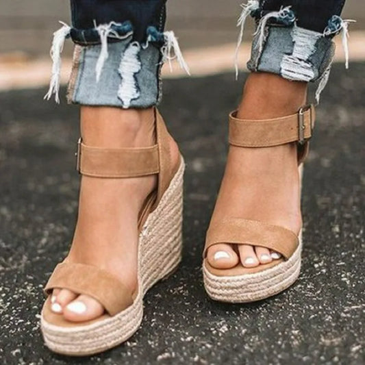 Nuovi Sandali Estivi da Donna, Sandali con Tacco Alto alla Moda, Scarpe con Zeppa Comode per Esterni, Sandali Leggeri con Zeppa Femminili