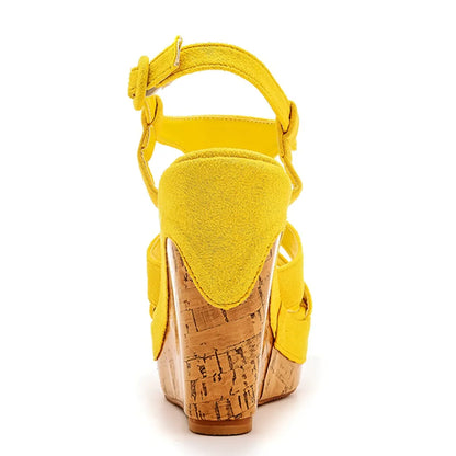 Sandali con plateau Summer Fashion Women Bohemia Style tacco alto bocca di pesce Peep Toe zeppe scarpe per le donne Sandalias De Mujer