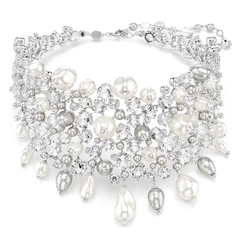 Sur New Styles Bijoux Tendance Perle Blanche Collier Boucles d'Oreilles Exquises Bracelet Bague Cadeaux de Qualité pour Femmes
