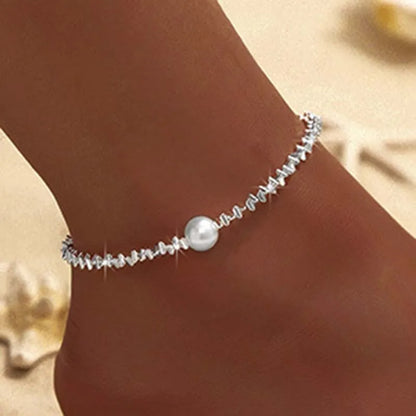 Cavigliera a catena sottile scintillante per donna Bracciale a doppio strato con ciondolo a forma di croce a cuore con zirconi sul piede della gamba Gioielli da spiaggia estivi alla moda