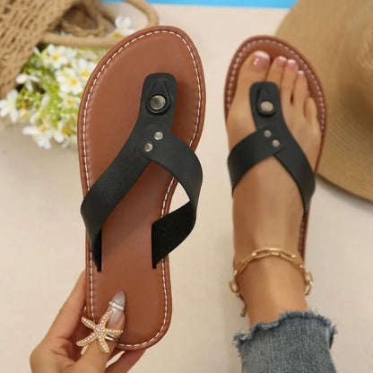 Ciabatte estive da donna alla moda, casual, leggere, comode, traspiranti, da spiaggia, scarpe femminili, sandali in stile retrò alla moda.