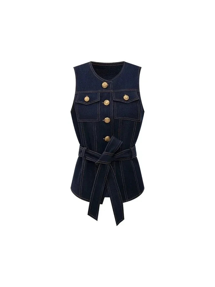 Shorts in denim a vita alta Y2K blu scuro americano da donna, moda primavera estate 2026, stile hip-hop goth casual slim