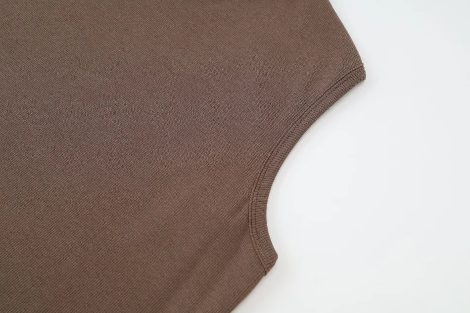 Completo estivo da donna AS SS26, cardigan + abito lungo, tessuto a costine in fibra naturale, abbigliamento super confortevole.
