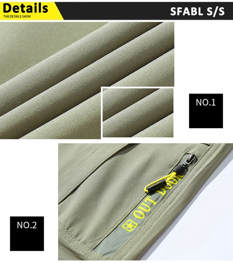 Svabl 5XL pantaloni da trekking estivi ad asciugatura rapida da uomo pantaloni tattici impermeabili elasticizzati tasche con cerniera pantaloni pantaloni da pesca leggeri