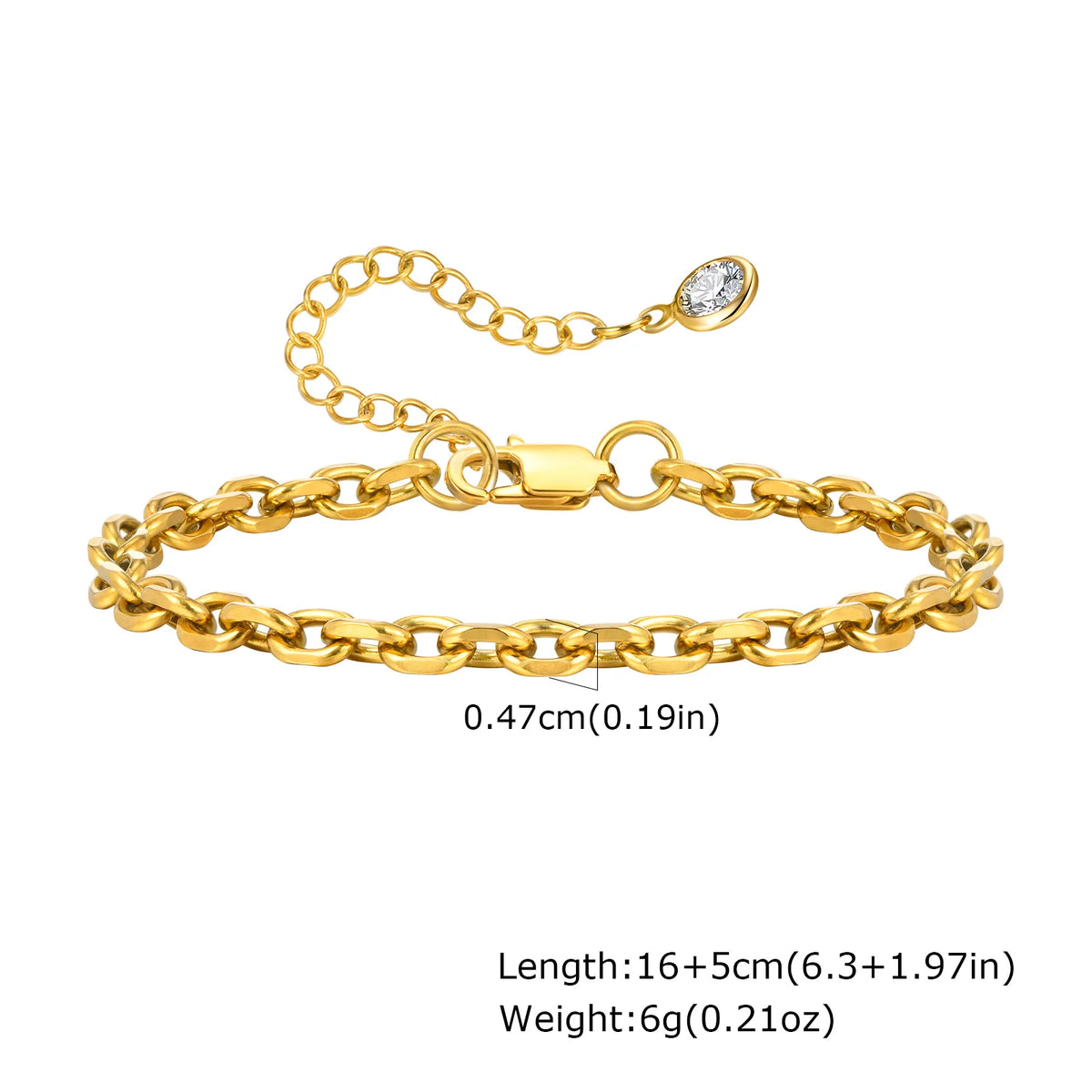 Bracciale in Acciaio Inossidabile Placcato Oro, Non Ossida, Impilabile per Donne, Sottile Catena a Spina di Pesce, Gioiello Impermeabile, Regalo
