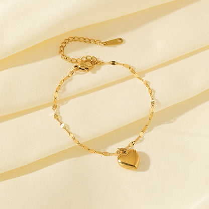 EILIECK Acciaio inossidabile 316L Cuore Amore Collana Bracciali Orecchini Set per le donne Nuovi gioielli impermeabili placcati oro 18 carati alla moda