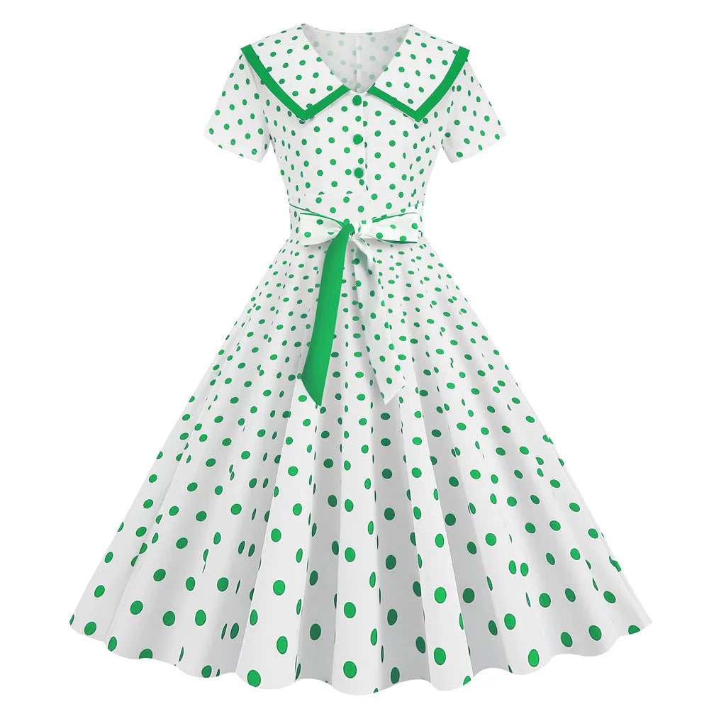 Plaid Vintage Office Lady Abiti estivi Donna 2026 Moda Retro 50s 60s 70s Swing Pinup Rockabilly Party Dress Robe Abiti