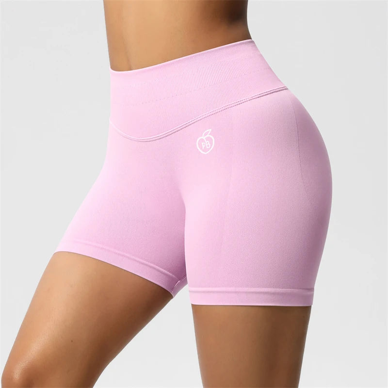 Pantaloncini sportivi modellanti a tre sezioni di vita da donna Pantaloncini sportivi senza cuciture per donna Ciclismo Jogging Fitness Vita alta Push Up