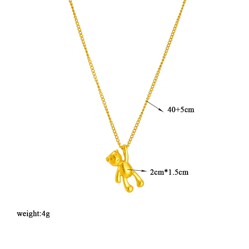 XIYANIKE Collana in acciaio inossidabile 316L Collana con ciondolo orso Accessori per donna Nuove tendenze Regali di gioielli per ragazza di Natale Collier