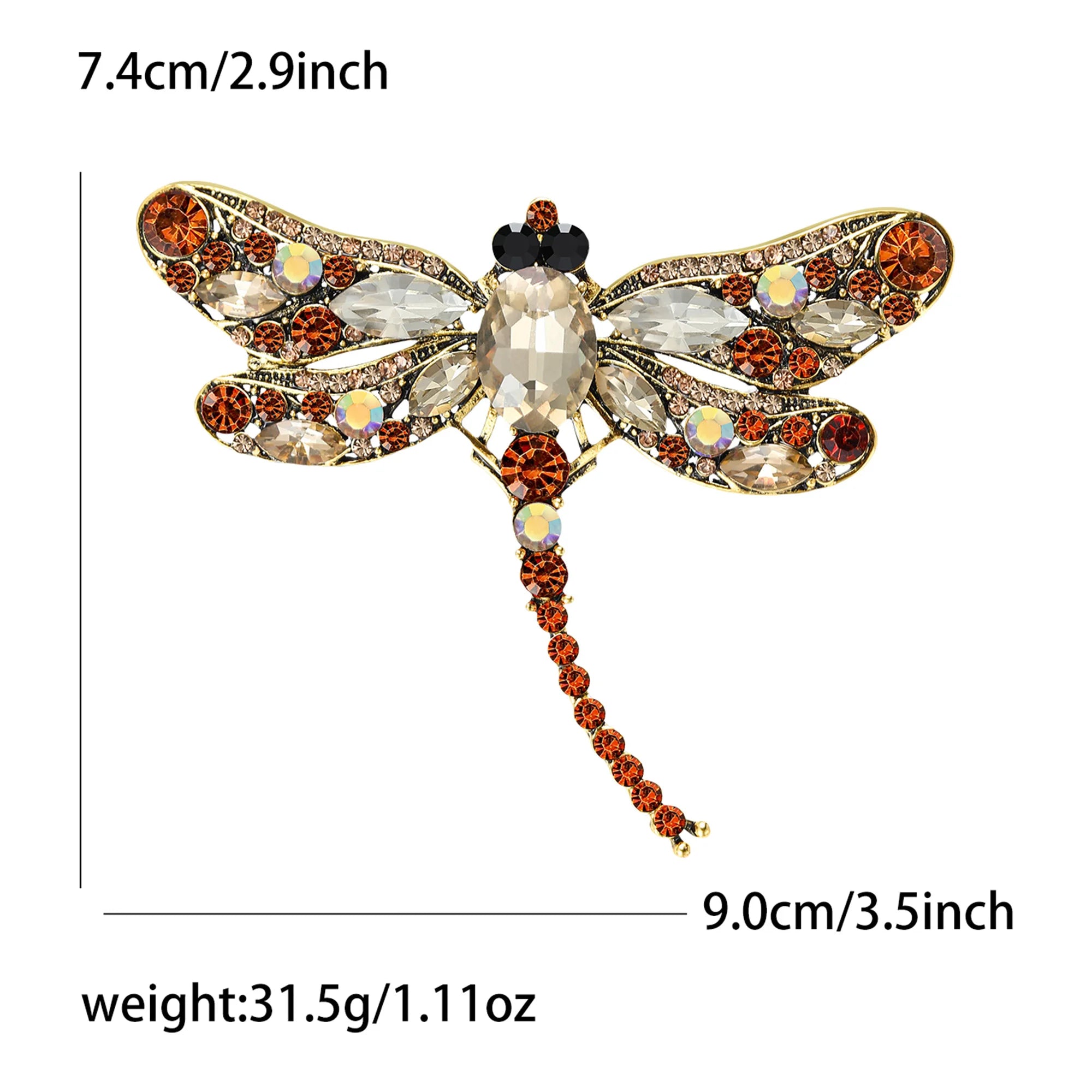 Spille a Forma di Libellula con Strass alla Moda per Donne e Unisex, Distintivi a Forma di Insetti, Accessori per Ufficio, Feste, Zaini, Regali, Gioielli