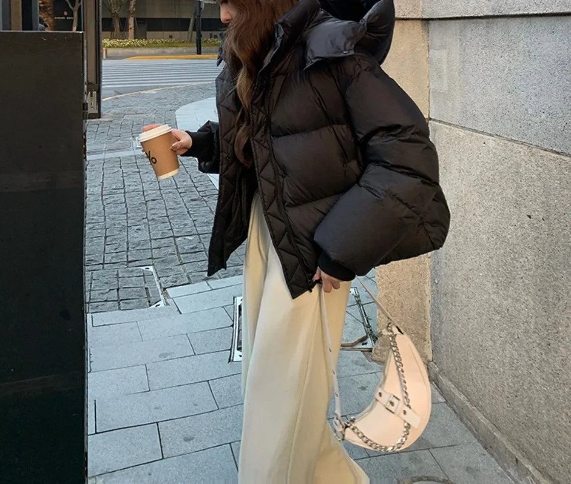 Parka invernale imbottito in cotone, cappotto da donna, giacca con cappuccio, capospalla in cotone spesso, cappotto caldo da donna, abbigliamento femminile