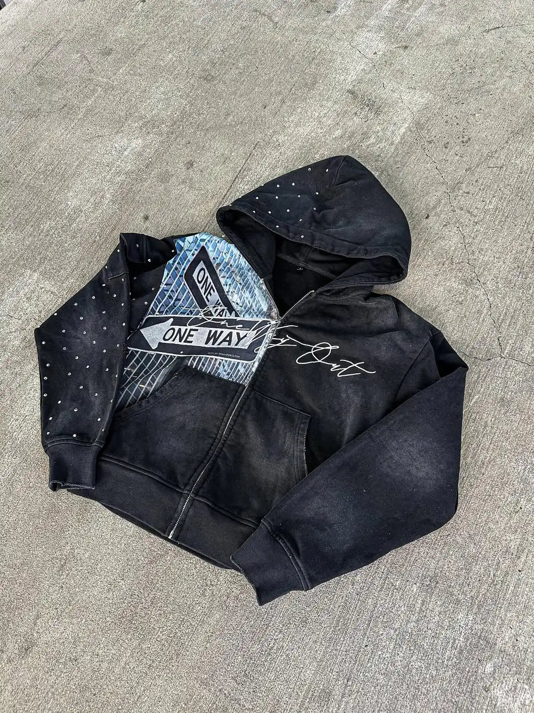 Felpe con cappuccio con zip con personalità lavata Y2K da coppia 2025 Autunno \ inverno Stile retrò versatile Sport Giacche casual Felpe gotiche