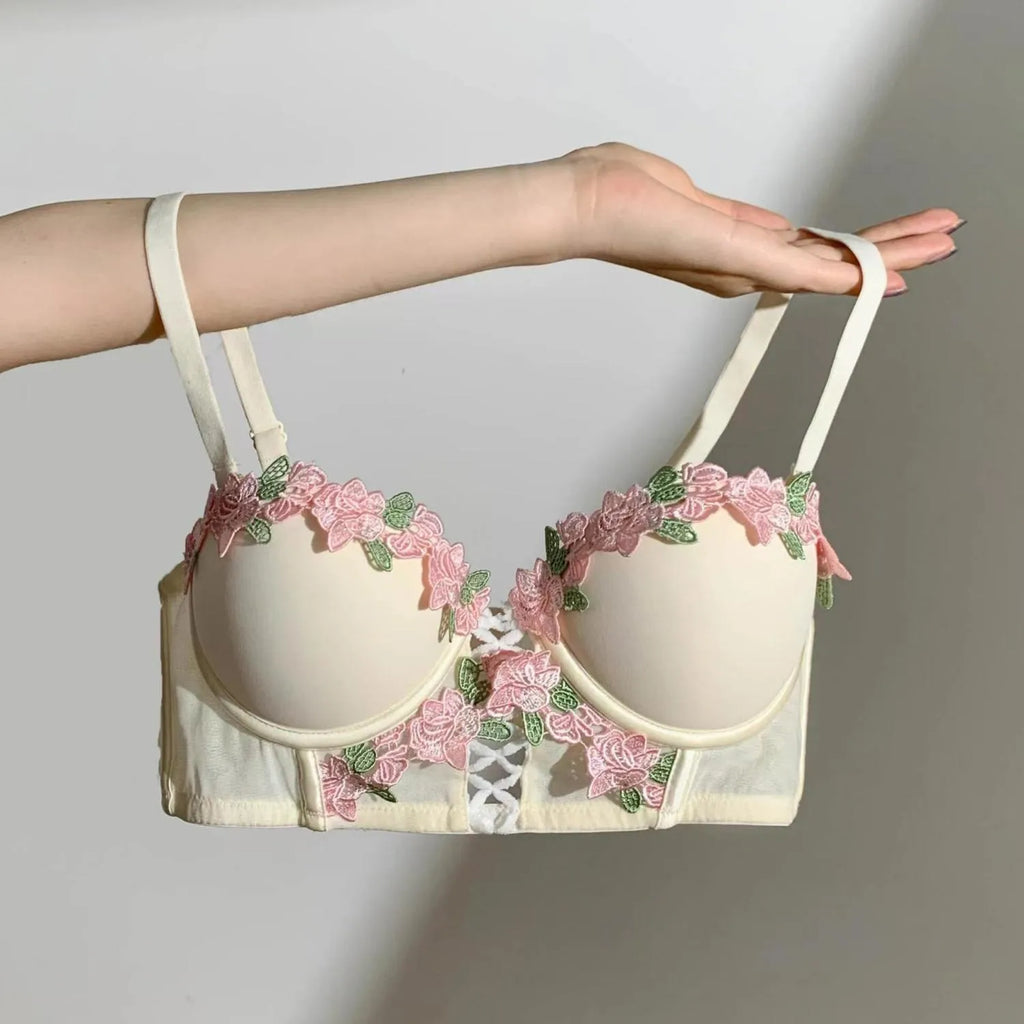 MOYISU London Anime Bralette - Delicato reggiseno senza fili per adolescenti, lingerie estiva giapponese Busto piccolo Allure sottile aderente
