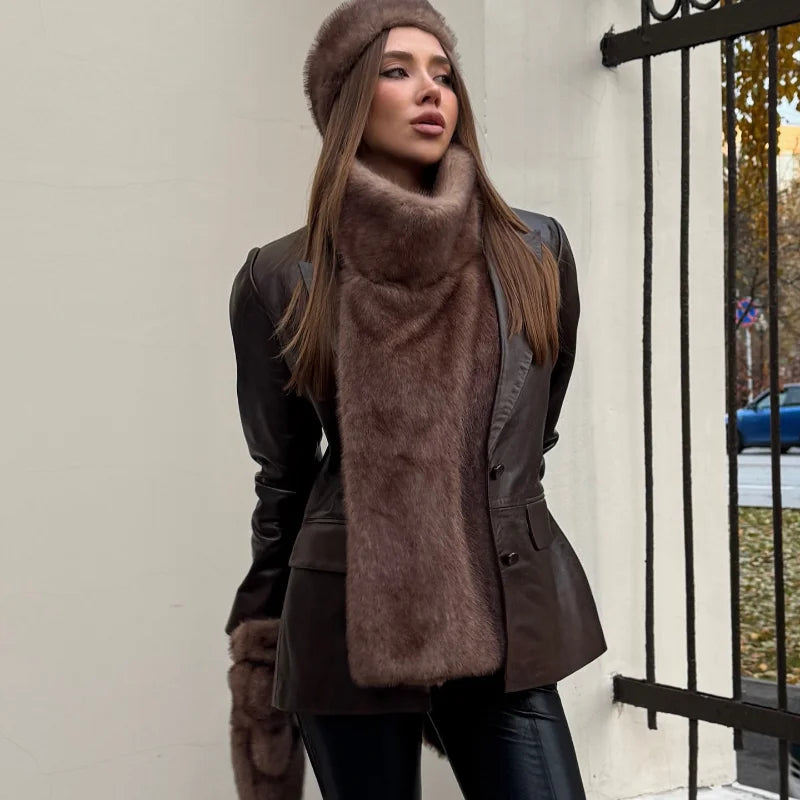 Pullover lavorati a maglia a collo alto scozzese da donna Chic manica lunga maglione corto caldo allentato Lady Autunno Inverno Pendolarismo Maglieria da strada