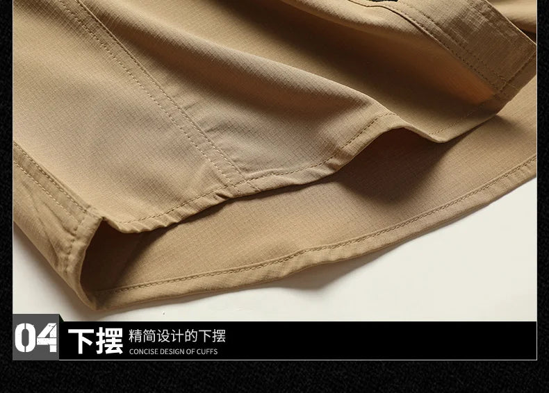 Camicia a maniche lunghe da uomo primavera autunno Camicie da lavoro tattiche da uomo Top Camicie cargo da pesca per escursionismo multitasche da esterno ad asciugatura rapida