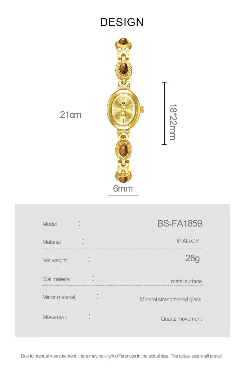 Orologio da donna elegante Bracciale in giada Orologio piccolo Orologi al quarzo moda Orologio da polso dorato di lusso Regali per le donne Marchio originale