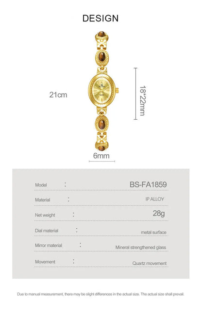 Orologio da donna elegante Bracciale in giada Orologio piccolo Orologi al quarzo moda Orologio da polso dorato di lusso Regali per le donne Marchio originale
