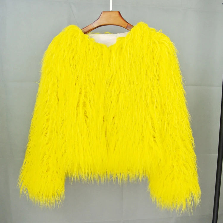 Giacche finte calde cappotto di pelliccia da donna sciolto di grandi dimensioni 6XL cappotto di peluche giacca femminile pelliccia autunno inverno Shaggy Furry capispalla giacche