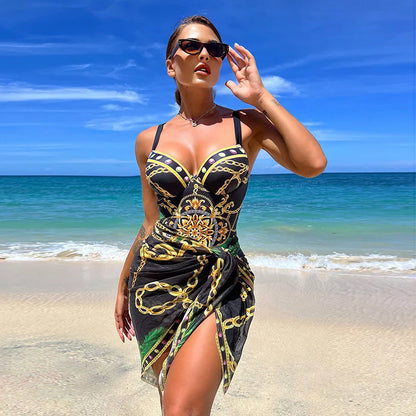 Summer Sexy Print One Piece Swimsuits Closed Female Swimwear Push Up Body Women's Swim Wear Bathing Suits Beach Pool Bather 2026
