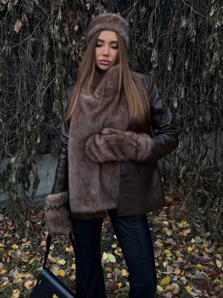 Pullover lavorati a maglia a collo alto scozzese da donna Chic manica lunga maglione corto caldo allentato Lady Autunno Inverno Pendolarismo Maglieria da strada
